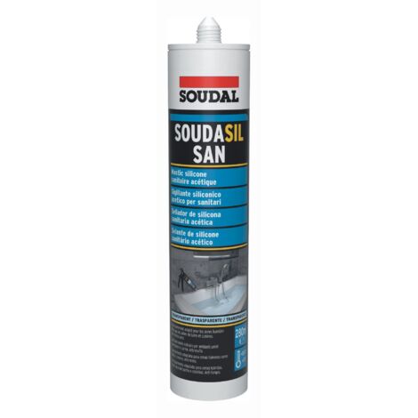 P. OUTILLAGE Silicone sanitaire acétique 280ml - Soudasil SAN Transparent