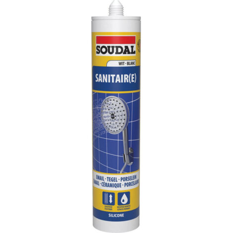 Silicone Sanitaire - Mastic acétique sanitaire - Soudal - 290 ml Blanc