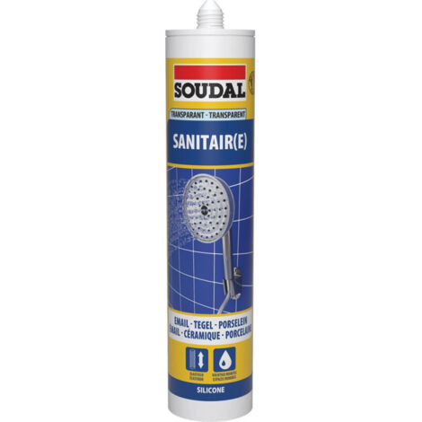 Silicone Sanitaire - Mastic acétique sanitaire - Soudal - 290 ml Transparent