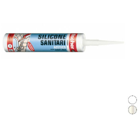 SILICONE SANITARIO ACETICO RESISTENTE ALLA MUFFA- Bianco ml 280- FISCH- pezzi 1