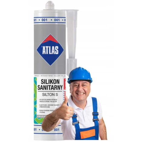 Silicone sanitario flessibile 280 ml Atlas bianco S001