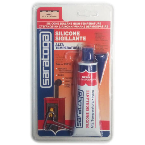 Silicone Sigillante Alta Temperatura nero per forni caldaie stufe 60ml Saratoga