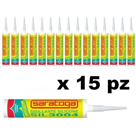 Silicone sigillante bianco antimuffa Saratoga - SIL3004 - 15 pezzi -