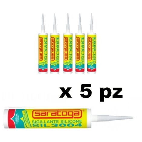 Silicone sigillante bianco antimuffa Saratoga - SIL3004 - 5 pezzi -