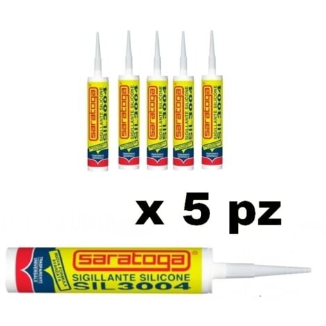 GRECOSHOP Silicone sigillante trasparente Saratoga - SIL3004 - 5 pezzi -