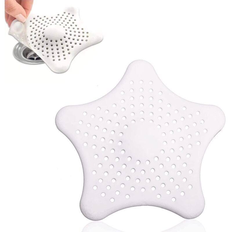 Tinor - Silicone Sink Filter, Shower Hair Filter, Starfish Shower And Bath Drain Filter, For Shower Drain, To Trap Hair And Dirt, Sink Stopper With