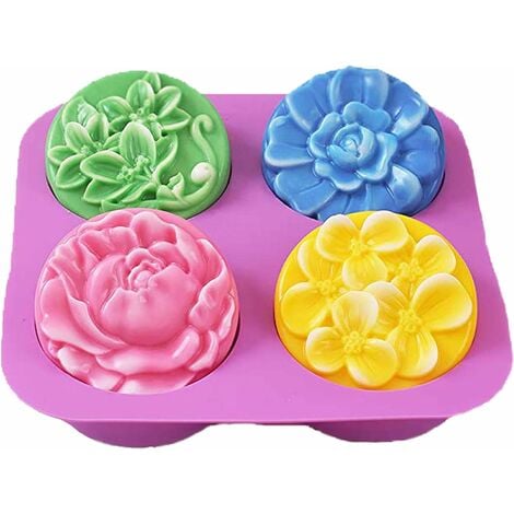 2 Pack Large Silicone Molds for Baking Reusable 6-Cavity Round Baking Mold  Non-Stick Food Grade Silicone Disc Mold for Muffin Cake Candy Soap Resin  Coaster DIY Craft 