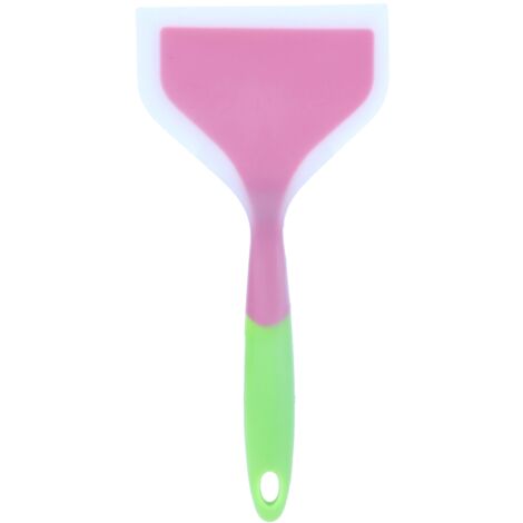 Silicone Spatula NonStick NonSlip Silicone Cooking Spatula for Tamagoyaki Pizza Steak(Pink Green Handle )