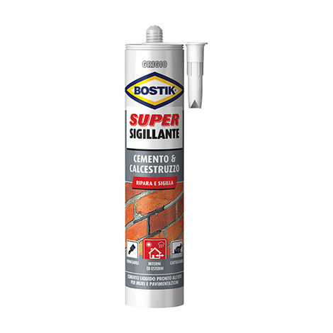 Silicone Super Sigillante Cemento e Calcestruzzo 500 gr BOSTIK - Grigio Cemento