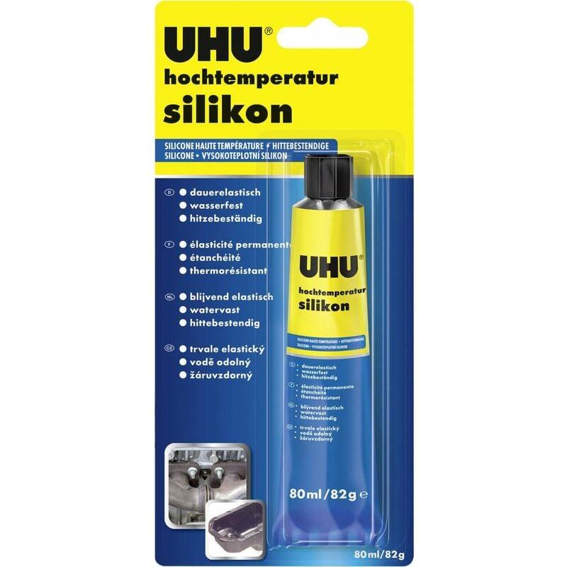 Silicone thermorésistant UHU 46735 80 ml Couleur noir