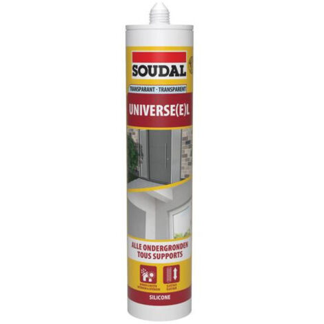 Silicone universel - Mastic silicone acétique universel - Soudal - Cartouche de 290 ml Noir