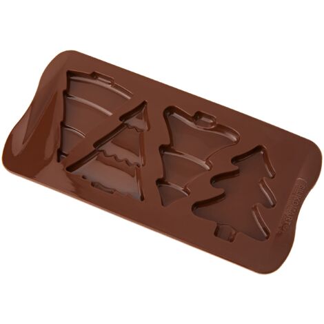 Silikomart 22.146.77.0065 Stampo in Silicone per cioccolatini e Biscotti Choco Pine, 56 milliliters, Marrone