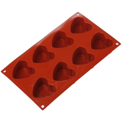 SilikoMart Classic Teglia per 8 muffin a forma di cuore, in silicone (400019)