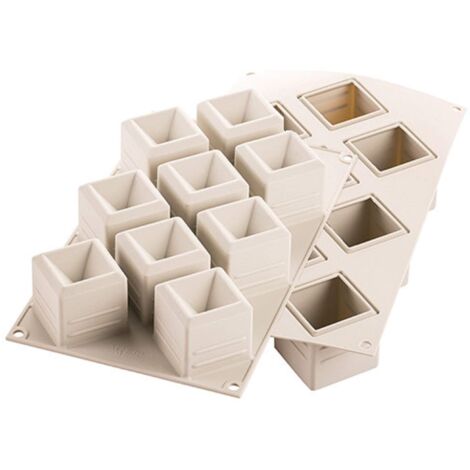 Silikomart Mosaico Stampo in Silicone n.9 50x50 h 50 mm, 315 milliliters, Beige