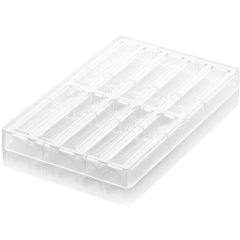 Silikomart Onda-B, Stampo per Cioccolato in Tritan, 6 Cavità, Confezione da 10 Stampi, Misure 120 x 20 mm h 15 mm Volume 10 x 26 ml Tot. 260 ml
