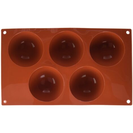 Silikomart  SF001 Stampo in Silicone per Monoporzioni SEMISFERA, Antiaderente, 5 Cavità, Confezione da 1 Stampo per Dolci, Ø 80, h 40 mm, Made in Italy
