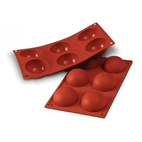silikomart  SF002 Stampo in Silicone per Monoporzioni SEMISFERA, Antiaderente, 6 cavità, Confezione da 1 Stampo per Dolci, ø 70 h 35 mm, Made in Italy