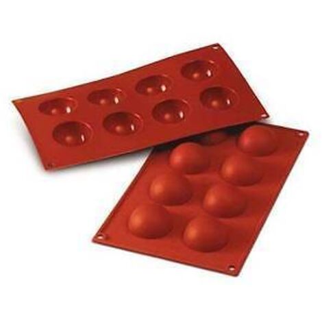Silikomart  SF004 Stampo in Silicone per Monoporzioni SEMISFERA, Antiaderente, 8 cavità, Confezione da 1 Stampo per Dolci, Ø 50 h 25 mm, Made in Italy