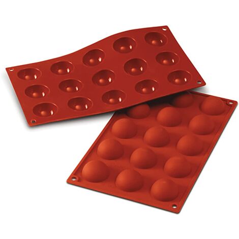 Silikomart  SF005 Stampo in Silicone per Monoporzioni SEMISFERA, Antiaderente, 15 cavità, Confezione da 1 Stampo per Dolci, ø 40 h 20 mm, Made in Italy