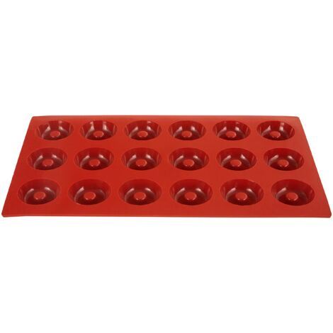 Silikomart SF010 SAVARIN Stampo in Silicone Platinum Ø41 h 12 mm, Rosso, 180mm x 23mm x h12mm, Ø41mm