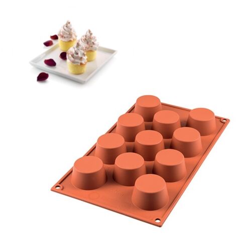 Silikomart SF022 Muffin Stampo in Silicone h28mm, Ø51mm, Rosso, S