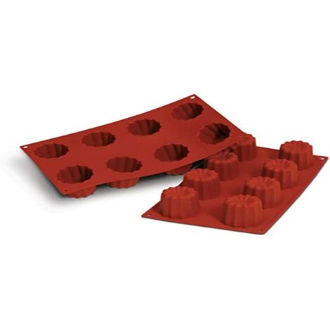 silikomart  SF050 Stampo in Silicone per Monoporzioni BORDELAIS, Antiaderente, 9 Cavità, Confezione da 1 Stampo per Dolci, Ø 55 h 50 mm, Made in Italy