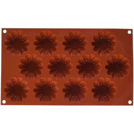 Silikomart  SF109 Stampo in Silicone per Monoporzioni MINI BRIOCHETTE, Antiaderente, 12 Cavità, Confezione da 10 Stampi per Dolci, Ø 58 h 22 mm Volume 12 x 33 ml Tot. 396 ml