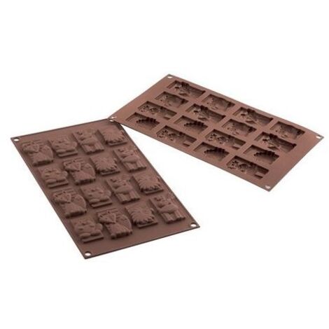 Silikomart SF198 Stampo In Silicone Winter Choco Tags 16 Monoporzioni 37x60 Mm