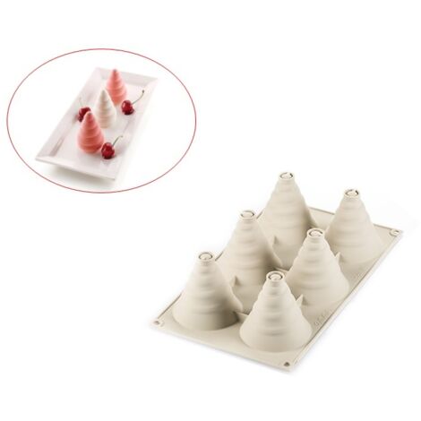 Silikomart  Stampo in Silicone per Monoporzioni SOFFICE INCANTO, Antiaderente, 6 Monoporzioni, Confezione da 1 Stampo per Dolci, 3D Design, Ø 60 h 70 mm, Volume 600 ml, Made in Italy