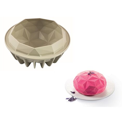 silikomart  Stampo in Silicone per Torta Moderna GEMMA, Antiaderente, Confezione da 1 Stampo per Dolci, 3D Design, Ø 180 h 90 mm, Volume 1590 ml, Made in Italy