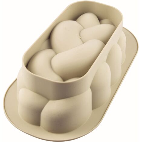 Silikomart Treccia Stampo in Silicone 288x156 h 83 mm, 2100 milliliters, Grigio