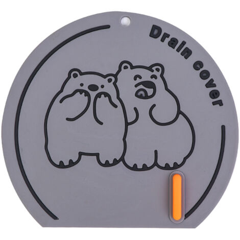Silikon-Abflussabdeckung mit Cartoon-Motiv – Khaki, Grau, Schwarz, Grün – Maße 15,5 x 14 cm – für Badezimmer, Küche und Badewanne.