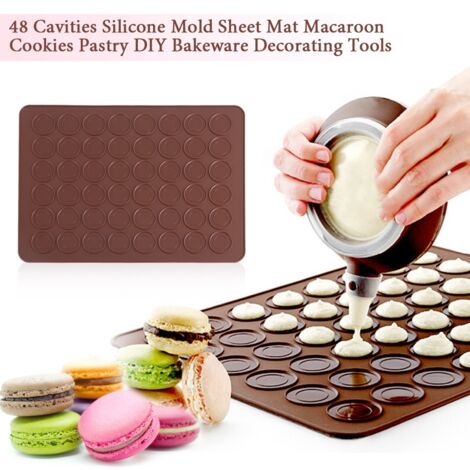Silikon-Backform mit 48 Mulden für Macarons und selbstgemachtes Gebäck