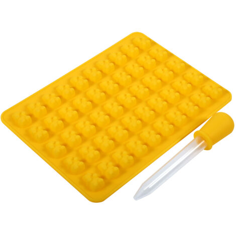 Silikon-Bärenform für Pralinen und Eiswürfel, 50 Mulden, gelb, DIY-Werkzeug