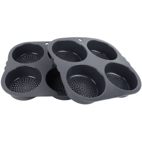 Silikon-Burgerbrötchenform für 4 Tassen, spülmaschinenfest, 10 cm Backform für selbstgemachte Burgerbrötchen