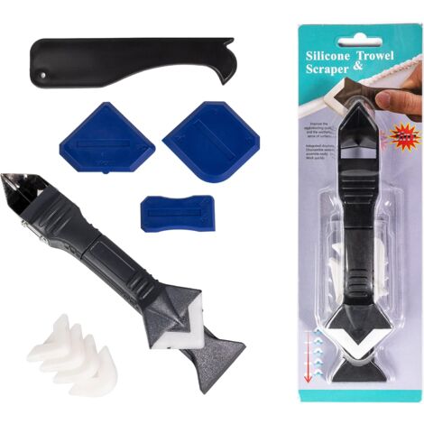 Silikon-Dichtungswerkzeug-Set, 3-in-1-Versiegelung, Silikon-Fugenglättungswerkzeug, Silikon-Kellenschaber mit 5 Dichtungsfugen, Glätten