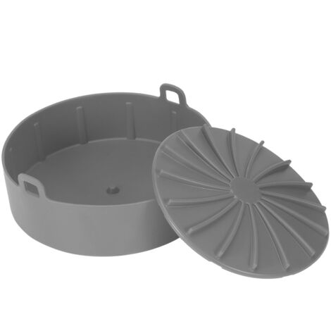 Silikon-Einlage für Heißluftfritteusen, Grillmatte, Backmatte für Brot und Kuchen, Küchenzubehör für Schnellkochtöpfe, Grau
