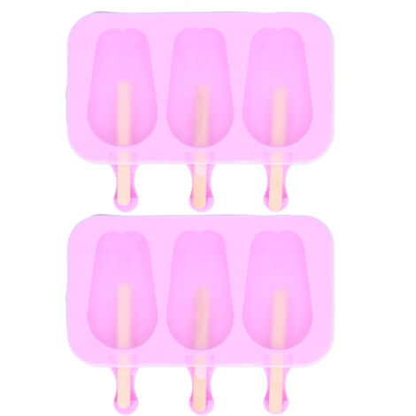 Silikon-Eiscremeform in Hasenform mit Deckel – 2-teilig, 3 Fächer für sommerliche Backwaren