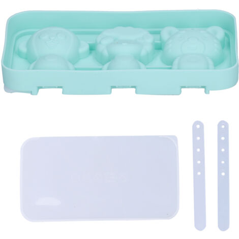 Silikon-Eisform in Tierform mit Stielen – Affe, Schaf, Tiger und Deckel