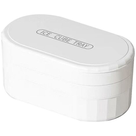 Silikon-Eiswürfelform, 72 Gitter, lebensmittelechte Form, Fassungsvermögen, Eisbereitungsbehälter, Eisaufbewahrungsbox (weiß)