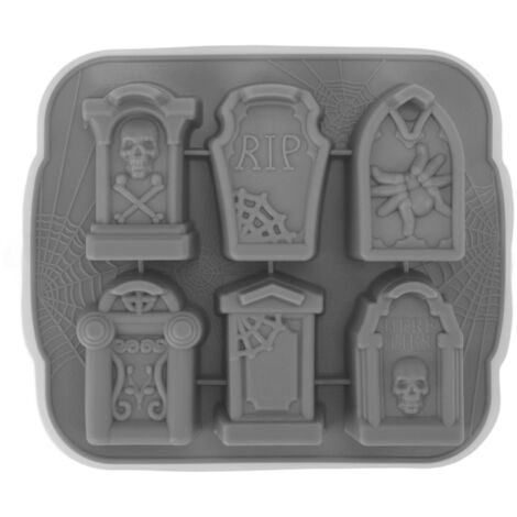 Silikon-Eiswürfelform für Kuchen, Süßigkeiten und Schokolade – Halloween-Partyartikel – Grau