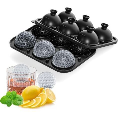 Silikon-Eiswürfelform, große Eiswürfelform, runde, golfballförmige Eiswürfel für Whisky, Cocktails, Eiskaffee, Golfball-Geschenk