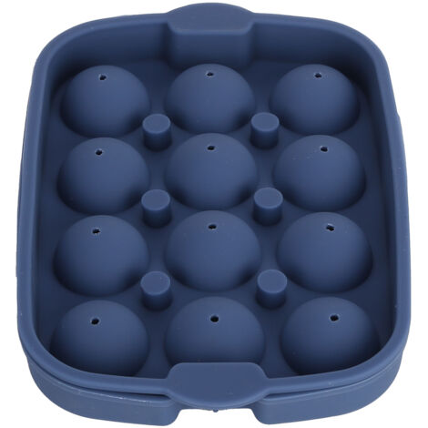 Silikon-Eiswürfelform mit 12 Mulden für 30-mm-Eiskugeln, ideal für Cocktails, Bars, Partys und DIY-Projekte – Dunkelblau