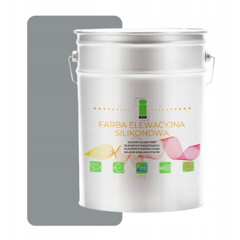 Silikon-Fassadenfarbe, Grau 7045, Farbton Grau, 10 l