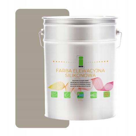 Silikon-Fassadenfarbe Warmgrau, Grauton 10 l