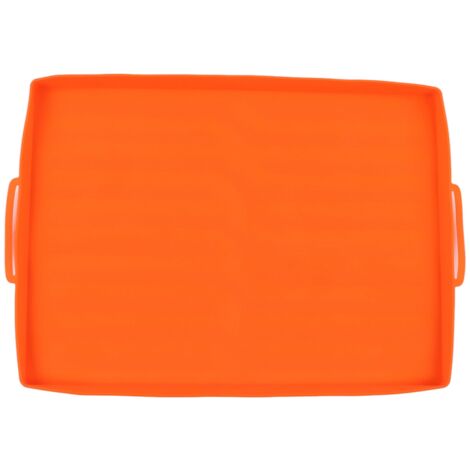Silikon-Grillmatte, Grillplatte, Grillschutz für den Außenbereich, orangefarbener Griff, 56 cm