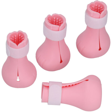 Silikon-Katzenpantoffeln – Krallen- und Pfotenschutz für Baden und Pflegen (Rosa)
