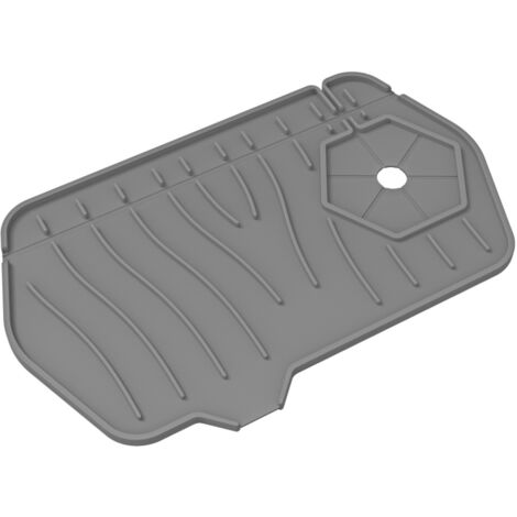 Silikon-Küchenarmatur-Pad, doppelseitiges Absorptionspad, Spritzschutzpad für Spülbecken und Arbeitsplattenabflüsse, Badezimmer- und Küchenhelfer (Grau)