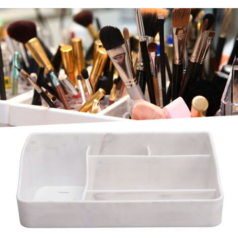Silikon-Make-up-Organizer (5 Fächer) Kosmetikbox zur Aufbewahrung von Lippenstiften, Pinseln, Lotionen, Lidschatten, Nagellack, Schmuck, Marmorfarbe