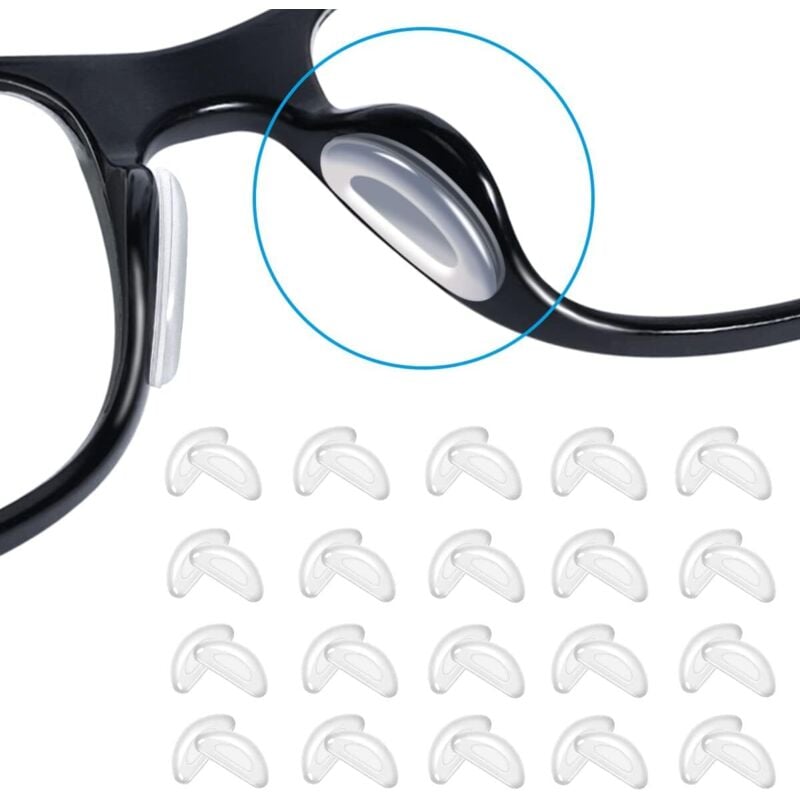 Image of Silikon-Nasenpads für Brillen, weiche und rutschfeste Nasenpads für Kunststoffgestelle, 20 Paar